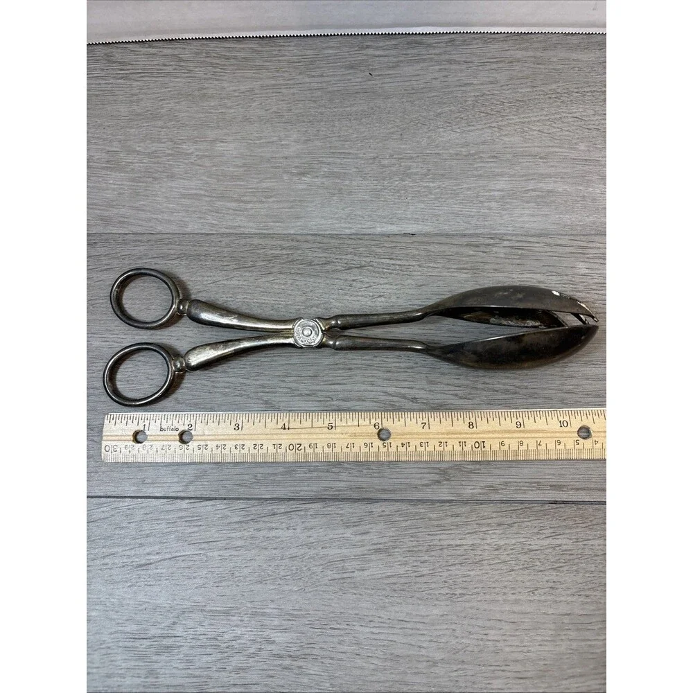 Vintage Serving Spoon Tongs Salad Pasta 10